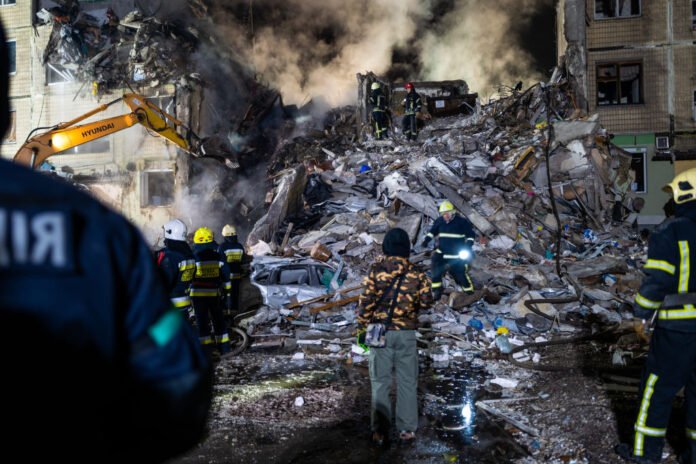 Rescue Efforts Continue After Missile Hits Dnipro Apartment Block